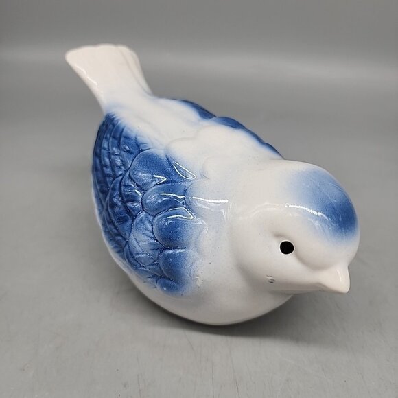 Other - Vintage Blue White Bird Ceramic Chubby 6"